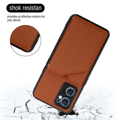 For OPPO Reno7 5G Skin Feel PU + TPU + PC Phone Case(Brown) - OPPO Cases by buy2fix | Online Shopping UK | buy2fix