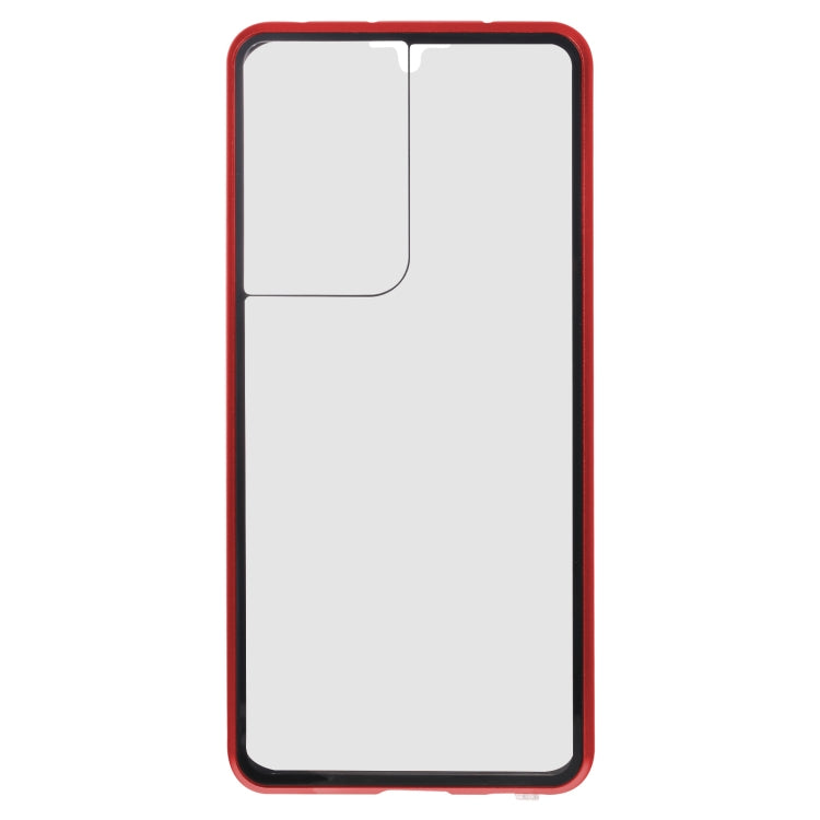 For Samsung Galaxy S21 Ultra 5G Anti-peeping Magnetic Double-sided Tempered Glass Phone Case(Red) - Galaxy S21 Ultra 5G Cases by buy2fix | Online Shopping UK | buy2fix