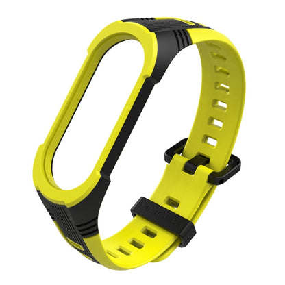 For Xiaomi Mi Band 5 / 6 / 7 Mijobs Two-color Silicone Watch Band(Black+Yellow) - Watch Bands by MIJOBS | Online Shopping UK | buy2fix