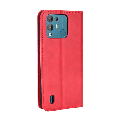 For Blackview A55 Pro Magnetic Buckle Retro Texture Leather Phone Case(Red) - More Brand by buy2fix | Online Shopping UK | buy2fix