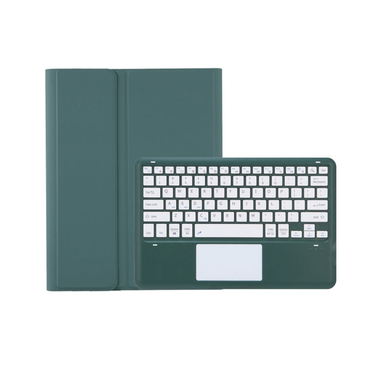 T800B-A Touch Pad Detachable Bluetooth Keyboard Leather Tablet Case For Samsung Galaxy Tab S8+/S7+/S7 FE(Dark Green) - Samsung Keyboard by buy2fix | Online Shopping UK | buy2fix