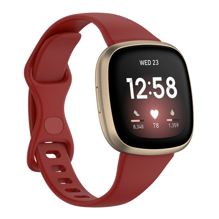 For Fitbit Versa 4 / Versa 3 / Sense Universal TPU Watch Band, Size:L(Dark Red) - Watch Bands by buy2fix | Online Shopping UK | buy2fix