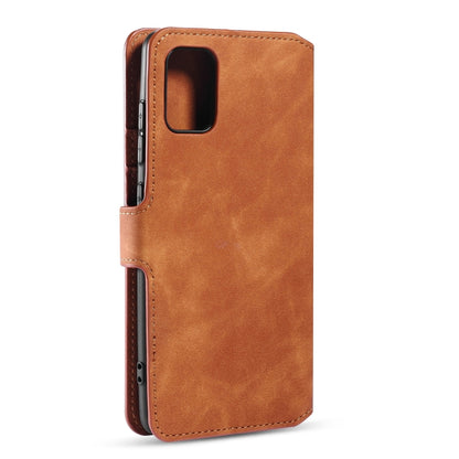 For Galaxy A51 DG.MING Retro Oil Side Horizontal Flip Case with Holder & Card Slots & Wallet(Brown) - Galaxy Phone Cases by DG.MING | Online Shopping UK | buy2fix