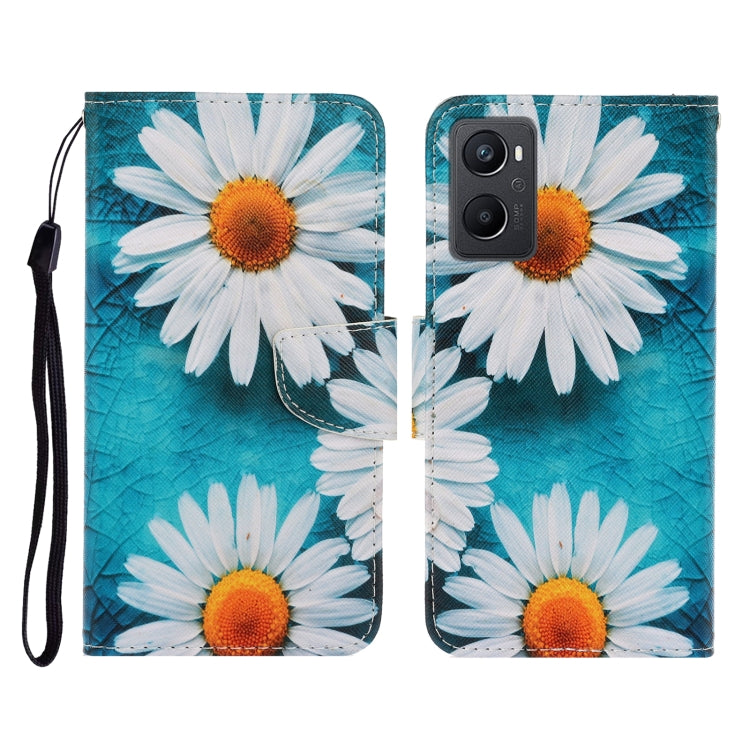 For OPPO A96 4G / Realme 9i Colored Drawing Pattern Flip Leather Phone Case(Daisy) - Realme Cases by buy2fix | Online Shopping UK | buy2fix