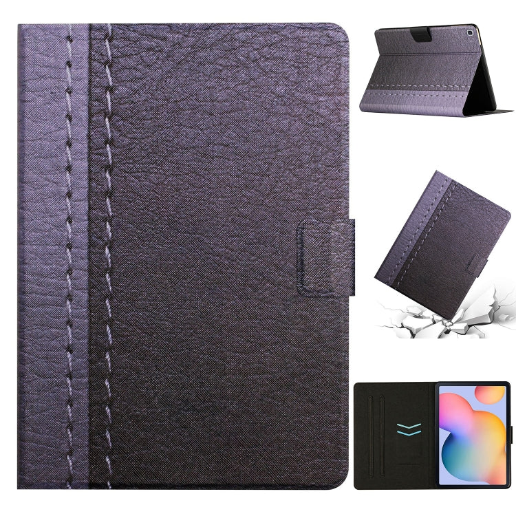 For Samsung Galaxy Tab A7 10.4 2020 T500 Stitching Solid Color Smart Leather Tablet Case(Grey) - Other Galaxy Tab PC by buy2fix | Online Shopping UK | buy2fix