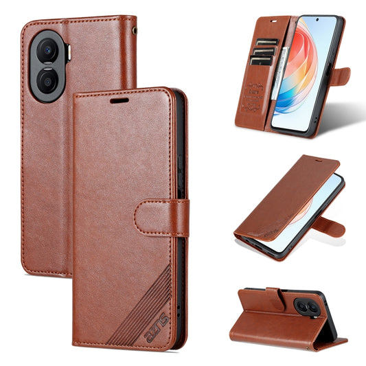 For Honor X40i AZNS Sheepskin Texture Flip Leather Phone Case(Brown) - Honor Cases by AZNS | Online Shopping UK | buy2fix