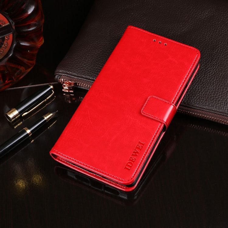 For Blackview BV9800 Pro idewei Crazy Horse Texture Horizontal Flip Leather Case with Holder & Card Slots & Wallet(Red) - More Brand by idewei | Online Shopping UK | buy2fix