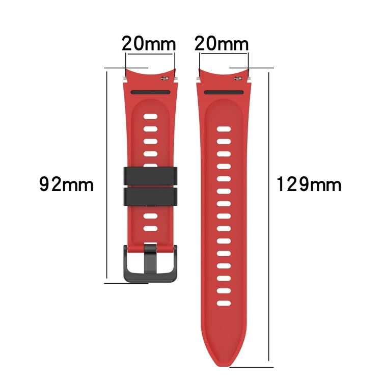 For Samsung Galaxy Watch5 Pro 45mm/5 44mm/5 40mm Two-color Silicone Strap Watch Band(Black Red) - Watch Bands by buy2fix | Online Shopping UK | buy2fix