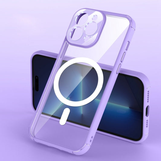 For iPhone 14 Pro Max Clear Acrylic PC MagSafe Phone Case (Purple) - iPhone 14 Pro Max Cases by buy2fix | Online Shopping UK | buy2fix