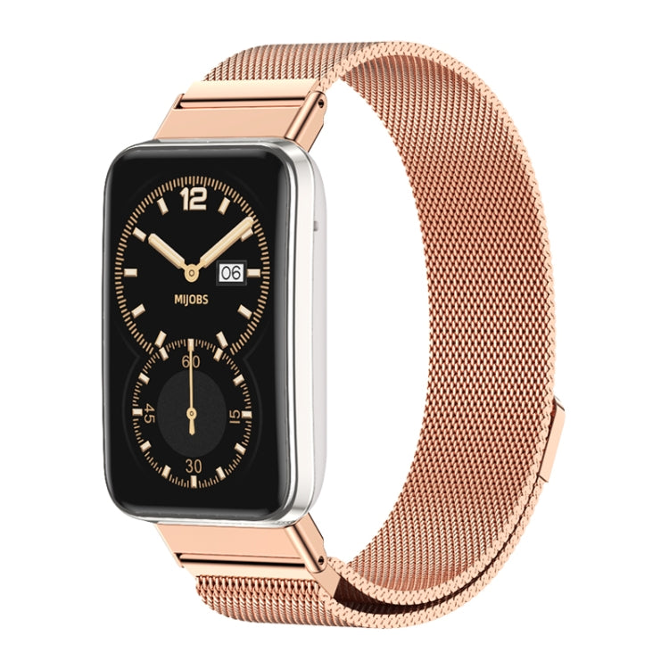 For Xiaomi Mi Band 7 Pro Mijobs Milan Magnetic Stainless Steel Watch Band(Rose Gold) - Watch Bands by MIJOBS | Online Shopping UK | buy2fix