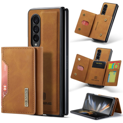 For Samsung Galaxy Z Fold4 DG.MING M2 Series 3-Fold Multi Card Bag Phone Case(Brown) - Galaxy Z Fold4 5G Cases by DG.MING | Online Shopping UK | buy2fix