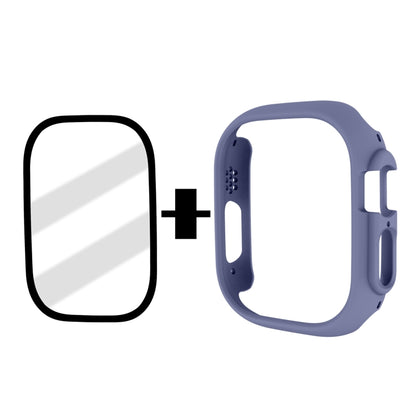 Tempered Glass Film Frosted PC Watch Case For Apple Watch Ultra 49mm / Apple Watch Ultra 2 49mm(Ice Blue) - Watch Cases by buy2fix | Online Shopping UK | buy2fix