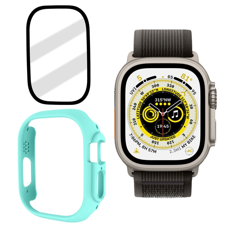 Tempered Glass Film Frosted PC Watch Case For Apple Watch Ultra 49mm / Apple Watch Ultra 2 49mm(Light Blue) - Watch Cases by buy2fix | Online Shopping UK | buy2fix