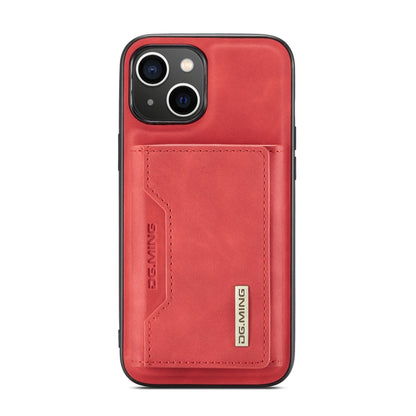 For iPhone 14 Plus DG.MING M2 Series 3-Fold Card Bag Leather Case(Red) - iPhone 14 Plus Cases by DG.MING | Online Shopping UK | buy2fix