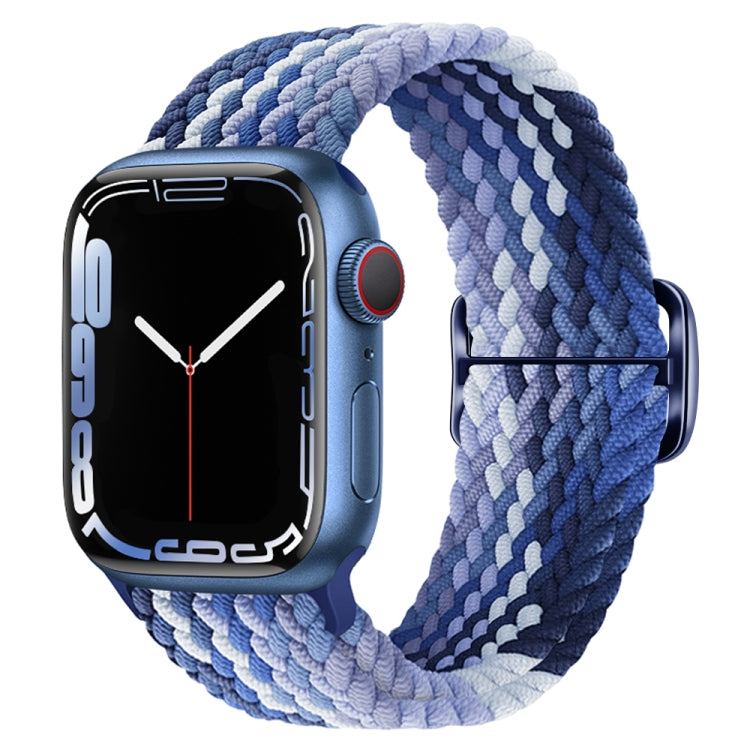 Buckle Nylon Braided Watch Band For Apple Watch Series 8&7 41mm / SE 2&6&SE&5&4 40mm / 3&2&1 38mm(Blueberry) - Watch Bands by buy2fix | Online Shopping UK | buy2fix