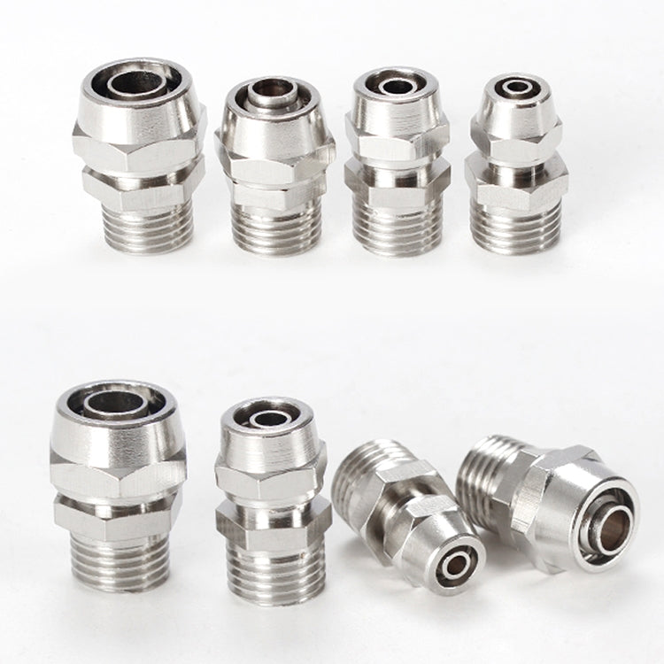 PC6-02 LAIZE 10pcs Nickel Plated Copper Pneumatic Quick Fitting Connector - Interface Series by LAIZE | Online Shopping UK | buy2fix
