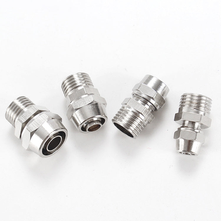PC6-02 LAIZE 10pcs Nickel Plated Copper Pneumatic Quick Fitting Connector - Interface Series by LAIZE | Online Shopping UK | buy2fix