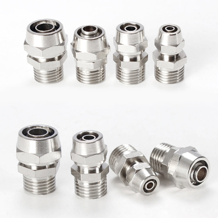 PC12-03 LAIZE 2pcs Nickel Plated Copper Pneumatic Quick Fitting Connector - Interface Series by LAIZE | Online Shopping UK | buy2fix