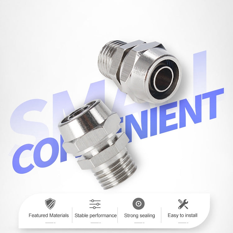 PC12-03 LAIZE 2pcs Nickel Plated Copper Pneumatic Quick Fitting Connector - Interface Series by LAIZE | Online Shopping UK | buy2fix