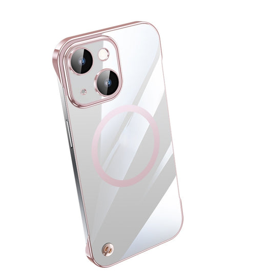 For iPhone 13 Electroplating Frameless Magsafe Magnetic PC Phone Case(Pink) - iPhone 13 Cases by buy2fix | Online Shopping UK | buy2fix