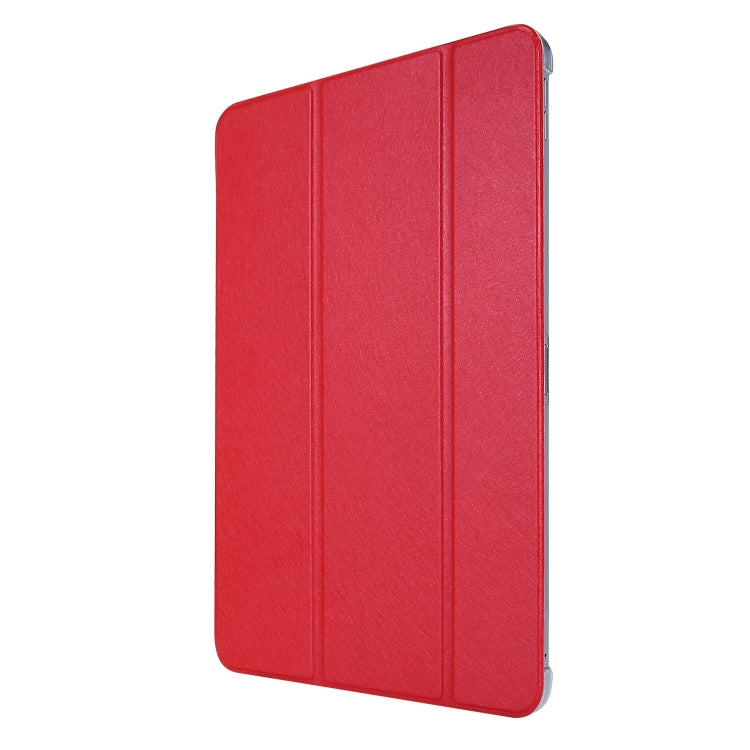 For iPad Air 13 2024 / Pro 12.9 2020 TPU Silk Texture Three-fold Horizontal Flip Leather Tablet Case with Holder(Red) - iPad Pro 12.9 (2020) Cases by buy2fix | Online Shopping UK | buy2fix