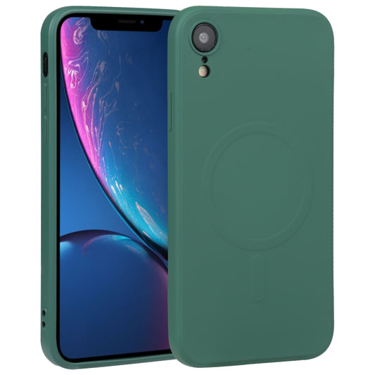 For iPhone XR Liquid Silicone Full Coverage Shockproof Magsafe Phone Case(Deep Green) - More iPhone Cases by buy2fix | Online Shopping UK | buy2fix