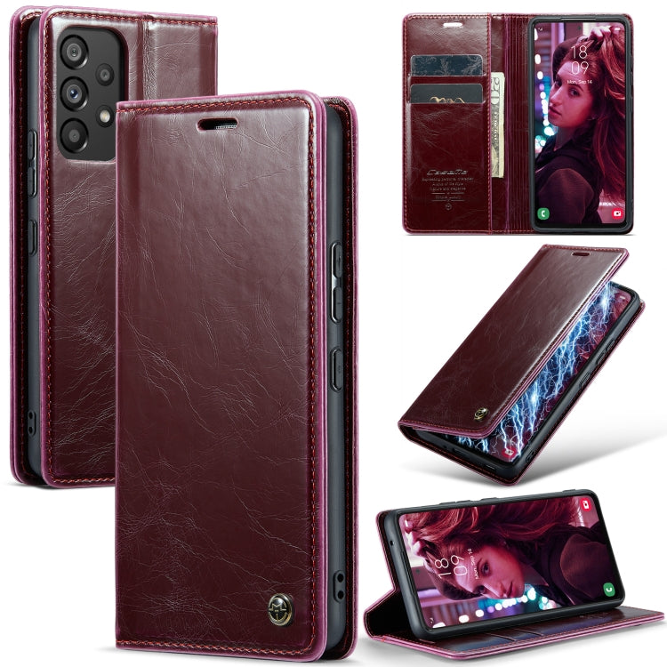 For Samsung Galaxy A53 CaseMe 003 Crazy Horse Texture Leather Phone Case(Wine Red) - Galaxy Phone Cases by CaseMe | Online Shopping UK | buy2fix