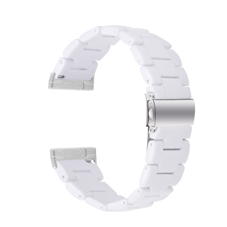 For Fitbit Versa 3 / Sense Universal Resin Watch Band(White) - Watch Bands by buy2fix | Online Shopping UK | buy2fix