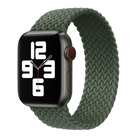 Nylon Single-turn Braided Watch Band For Apple Watch Ultra 49mm / Series 8&7 45mm / SE 2&6&SE&5&4 44mm / 3&2&1 42mm, Length:135mm(Olive Green) - Watch Bands by buy2fix | Online Shopping UK | buy2fix