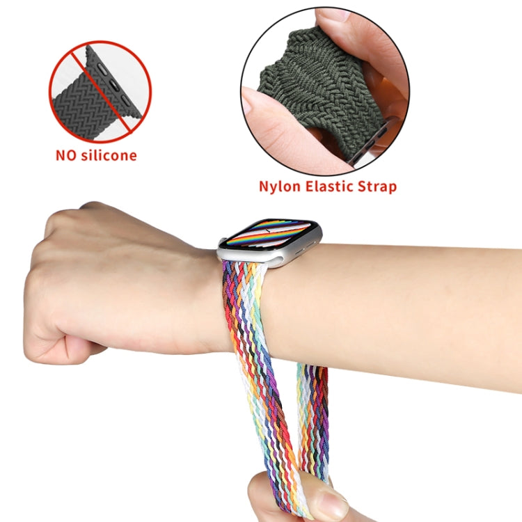 Nylon Single-turn Braided Watch Band For Apple Watch Ultra 49mm / Series 8&7 45mm / SE 2&6&SE&5&4 44mm / 3&2&1 42mm, Length:135mm(Charcoal) - Watch Bands by buy2fix | Online Shopping UK | buy2fix