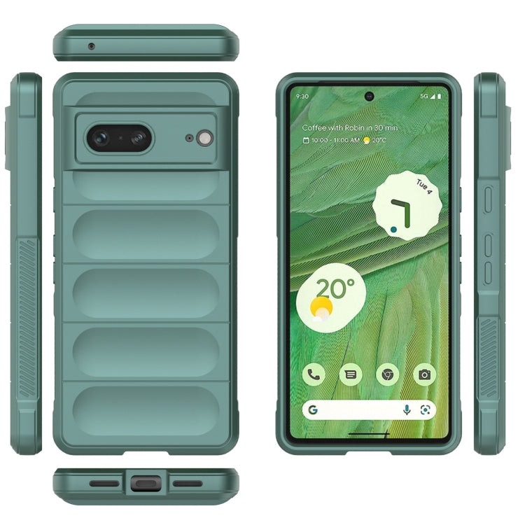 For Google Pixel 7 Magic Shield TPU + Flannel Phone Case(Dark Green) - Google Cases by buy2fix | Online Shopping UK | buy2fix