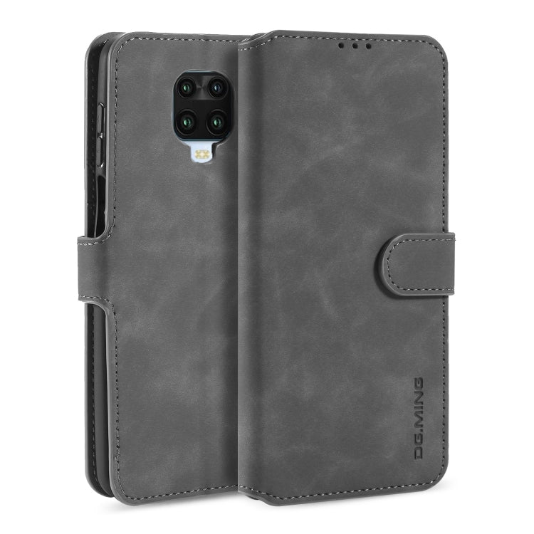 For Xiaomi Redmi Note 9S DG.MING Retro Oil Side Horizontal Flip Case with Holder & Card Slots & Wallet(Grey) - Xiaomi Cases by DG.MING | Online Shopping UK | buy2fix