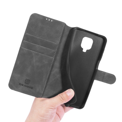 For Xiaomi Redmi Note 9S DG.MING Retro Oil Side Horizontal Flip Case with Holder & Card Slots & Wallet(Grey) - Xiaomi Cases by DG.MING | Online Shopping UK | buy2fix