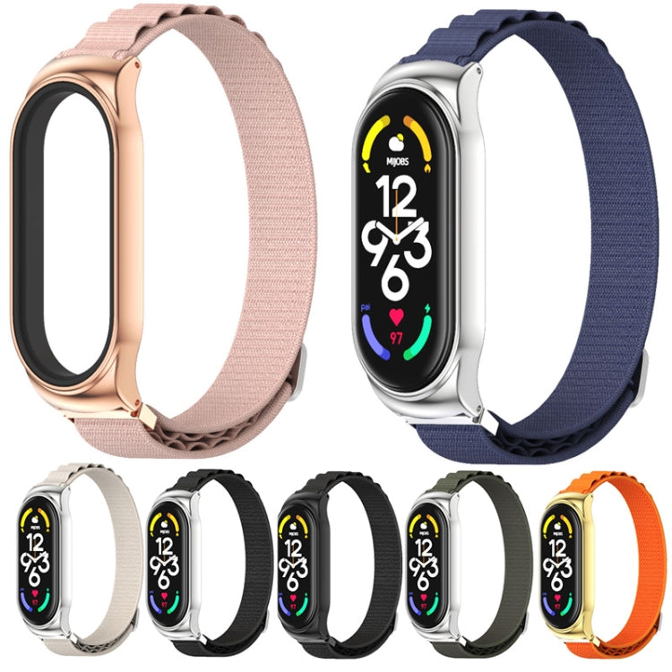 For Xiaomi Mi Band 6 / 5 / 4 / 3 MIJOBS CS Nylon Breathable Watch Band(Midnight Blue Silver) - Watch Bands by MIJOBS | Online Shopping UK | buy2fix