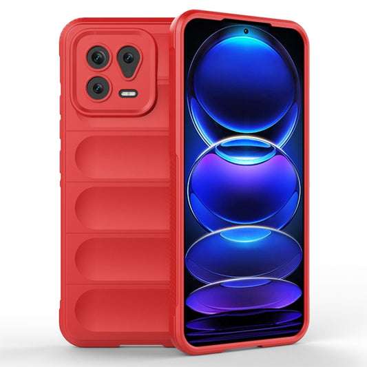 For Xiaomi 13 Magic Shield TPU + Flannel Phone Case(Red) - 13 Cases by buy2fix | Online Shopping UK | buy2fix