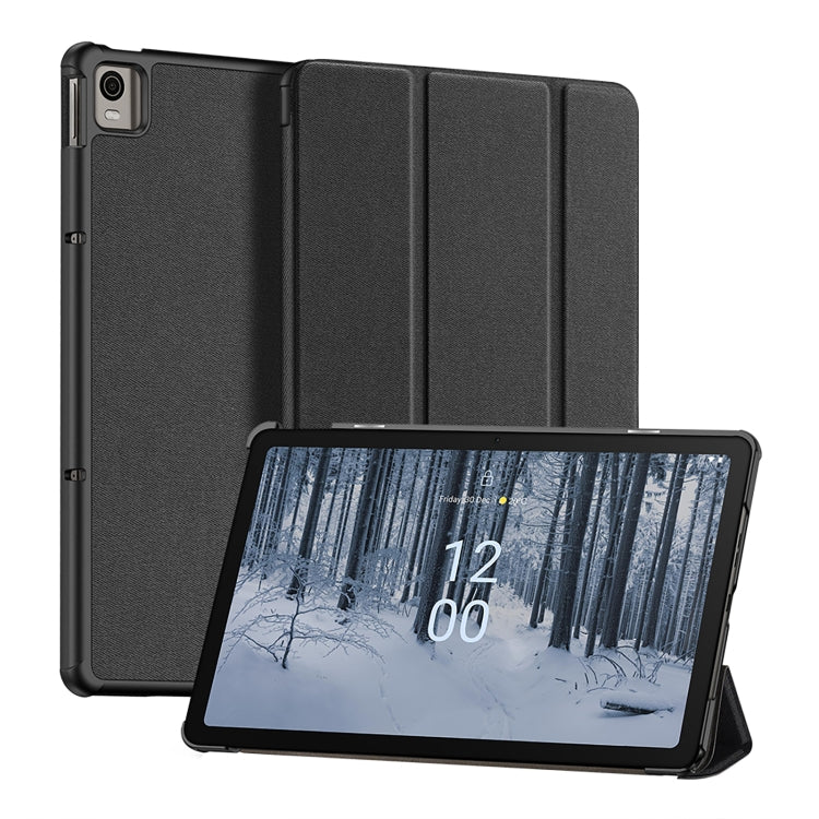 For Nokia T21 DUX DUCIS Domo Series Magnetic Flip Leather Tablet Case(Black) - Nokia by DUX DUCIS | Online Shopping UK | buy2fix