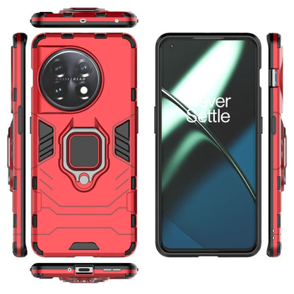 For OnePlus 11 5G Magnetic Ring Holder PC + TPU Phone Case(Red) - OnePlus Cases by buy2fix | Online Shopping UK | buy2fix