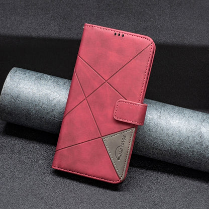 For Xiaomi Redmi K70 / K70 Pro Magnetic Buckle Rhombus Texture Leather Phone Case(Red) - K70 Pro Cases by buy2fix | Online Shopping UK | buy2fix