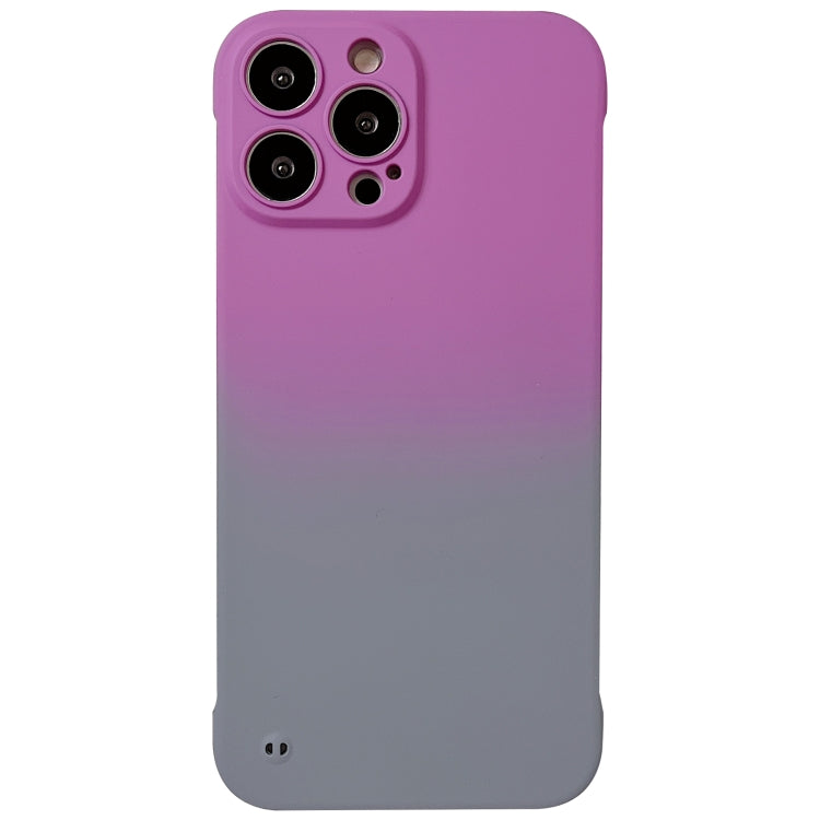 For iPhone 14 Frameless Skin Feel Gradient Phone Case(Dark Purple + Grey) - iPhone 14 Cases by buy2fix | Online Shopping UK | buy2fix