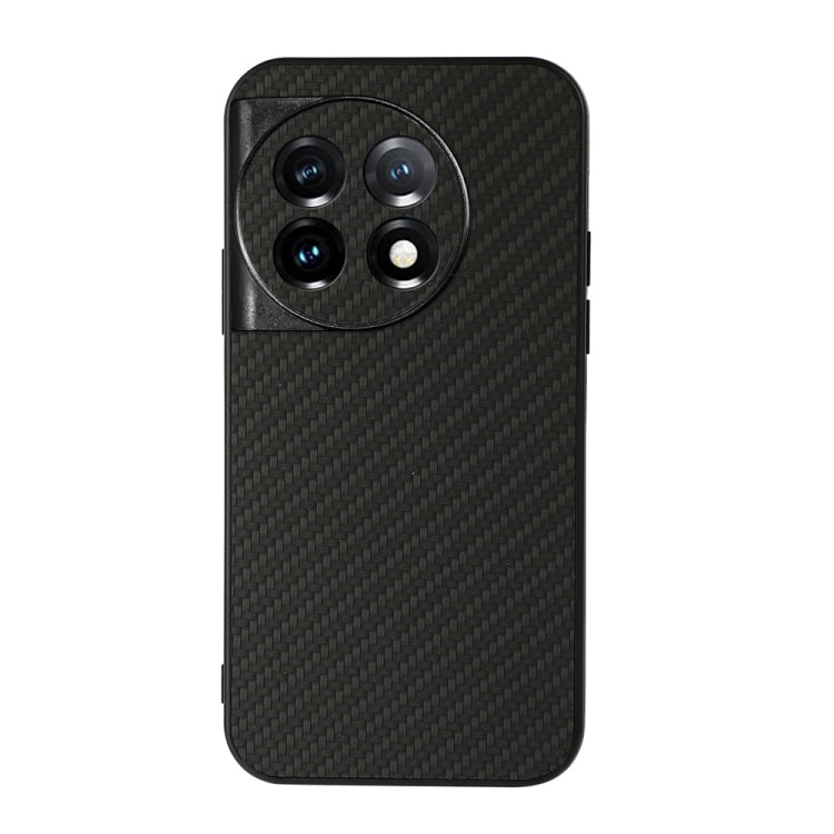 For OnePlus 11 5G Accurate Hole Carbon Fiber Texture PU Phone Case(Black) - OnePlus Cases by buy2fix | Online Shopping UK | buy2fix