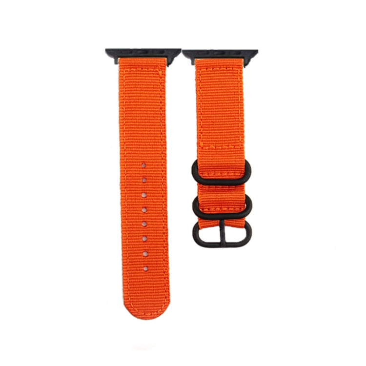 Black Buckle Canvas Watch Band For Apple Watch Ultra 49mm&Watch Ultra 2 49mm / Series 9&8&7 45mm / SE 3&SE 2&6&SE&5&4 44mm / 3&2&1 42mm(Orange) - Watch Bands by buy2fix | Online Shopping UK | buy2fix