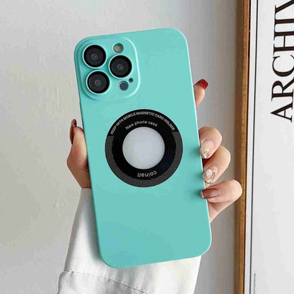 For iPhone 13 Pro Skin Feel CD Texture MagSafe Magnetic Phone Case(Sky Blue) - iPhone 13 Pro Cases by buy2fix | Online Shopping UK | buy2fix