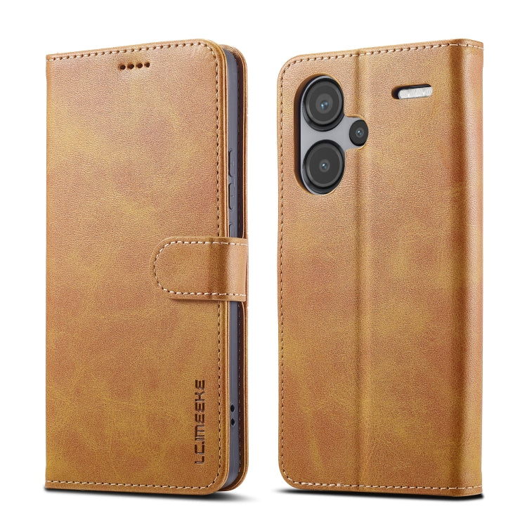 For Xiaomi Redmi Note 13 Pro+ LC.IMEEKE Calf Texture Leather Phone Case(Brown) - Note 13 Pro+ Cases by LC.IMEEKE | Online Shopping UK | buy2fix