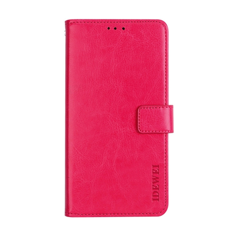 For Ulefone Note 14 idewei Crazy Horse Texture Leather Phone Case with Holder(Rose Red) - Ulefone Cases by idewei | Online Shopping UK | buy2fix