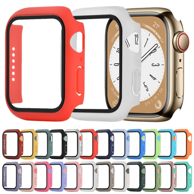 Shockproof PC+Tempered Glass Watch Protective Case For Apple Watch Series 8&7 41mm(Light Green) - Watch Cases by buy2fix | Online Shopping UK | buy2fix