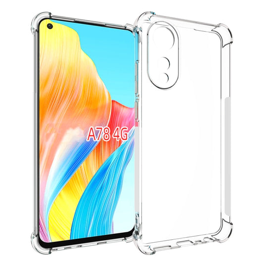 For OPPO A78 4G Shockproof Non-slip Thickening TPU Phone Case(Transparent) - OPPO Cases by buy2fix | Online Shopping UK | buy2fix