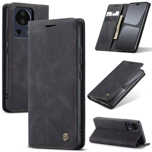 For Xiaomi 13 Lite CaseMe 013 Multifunctional Horizontal Flip Leather Phone Case(Black) - Xiaomi Cases by CaseMe | Online Shopping UK | buy2fix