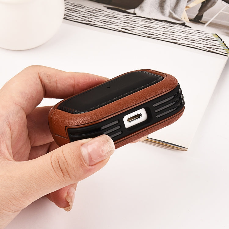 For AirPods Pro Leather Texture Earphone Protective Case(Black) - For AirPods Pro by buy2fix | Online Shopping UK | buy2fix