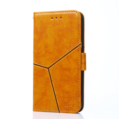 For Blackview A52 Geometric Stitching Flip Leather Phone Case(Yellow) - More Brand by buy2fix | Online Shopping UK | buy2fix