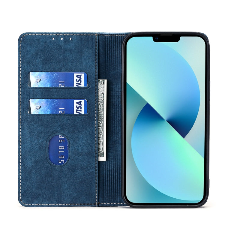 For Blackview A85 RFID Anti-theft Brush Magnetic Leather Phone Case(Blue) - More Brand by buy2fix | Online Shopping UK | buy2fix
